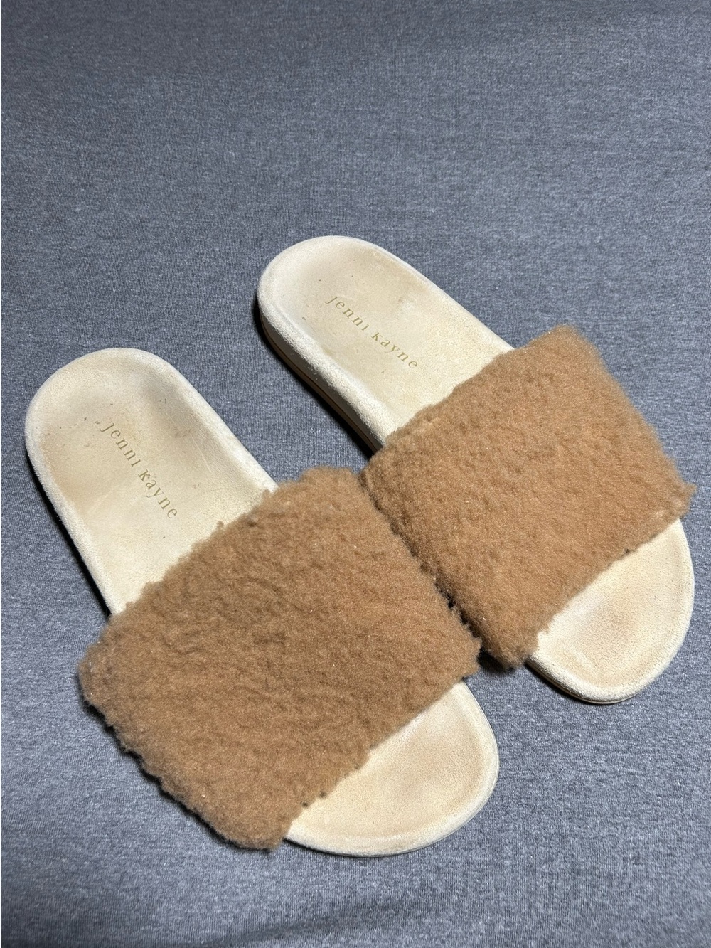 Jenni Kayne Shearling Slide Sandals size 37 Tan